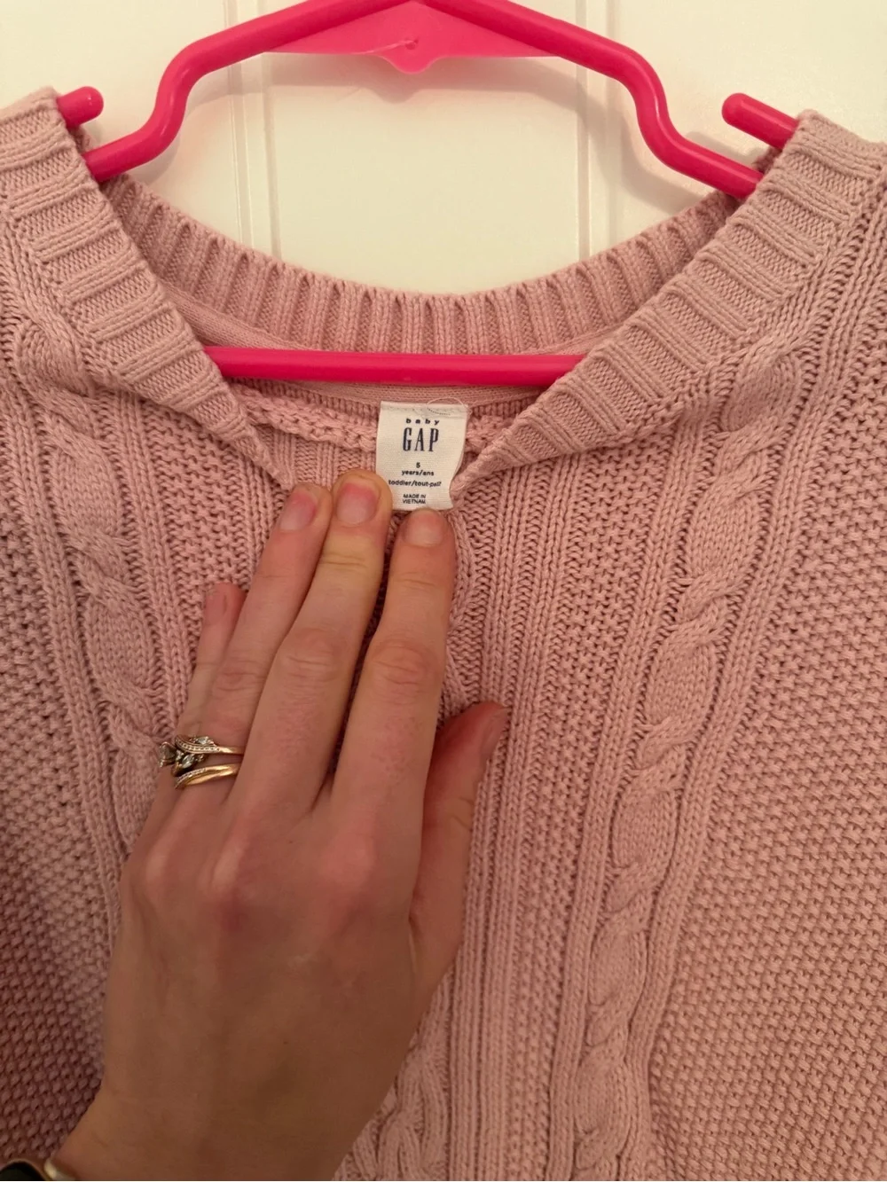 Baby Gap Soft Pink fitted Cable Knit Children’s Sweater fall, winter, holiday